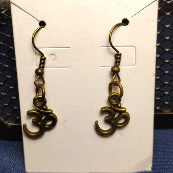 Ohm Symbol Dangle Earrings - Picture 2 of 2